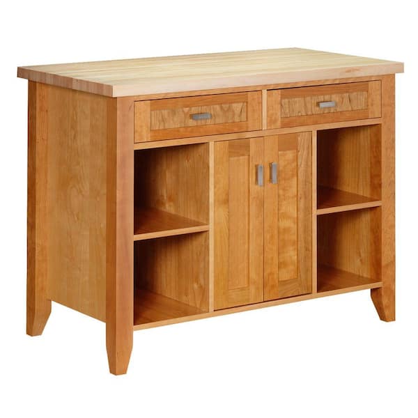 Strasser Woodenworks Provence 48 in. Kitchen Island in Natural Cherry with Maple Top