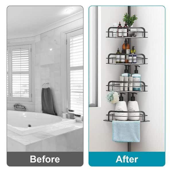 Corner Shower Caddy Tenson Pole: Adjustable Stanless Steel Shower