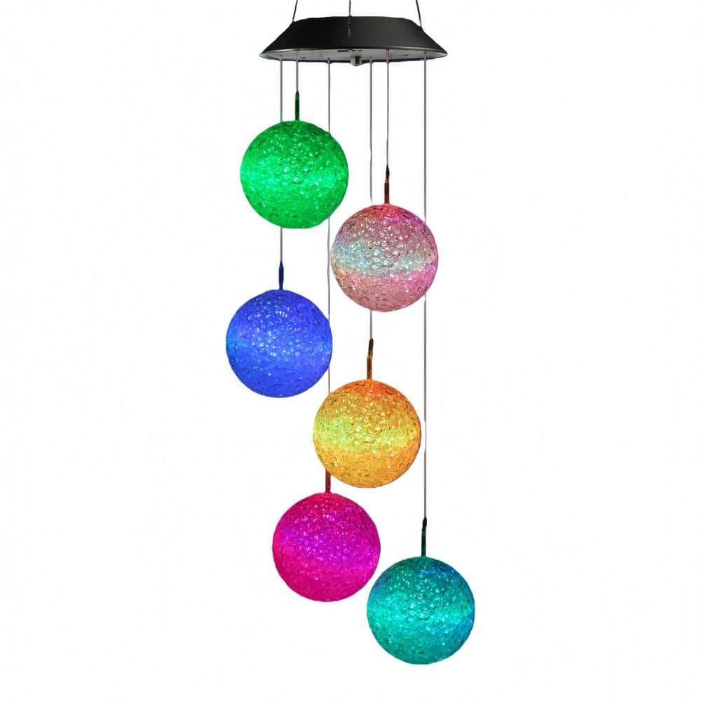 Augbeer Solar Wind Chime with LED Mobile Lights Waterproof Design and ...