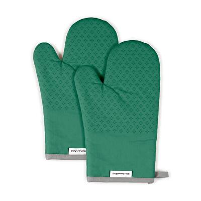 dark green oven mitts