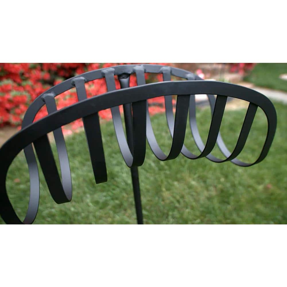 Black Steel Decorative Garden Hose Holder Stand