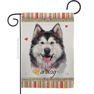 13 in. x 18.5 in. Siberian Husky Happiness Dog Garden Flag Double-Sided Readable Both Sides Animals Decorative