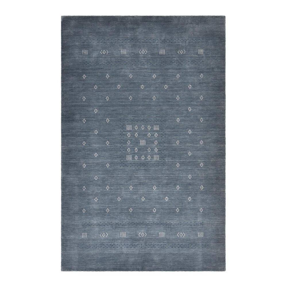 Slate Grey Hand-Knotted Wool Geometric Area Rug 9' x 12'