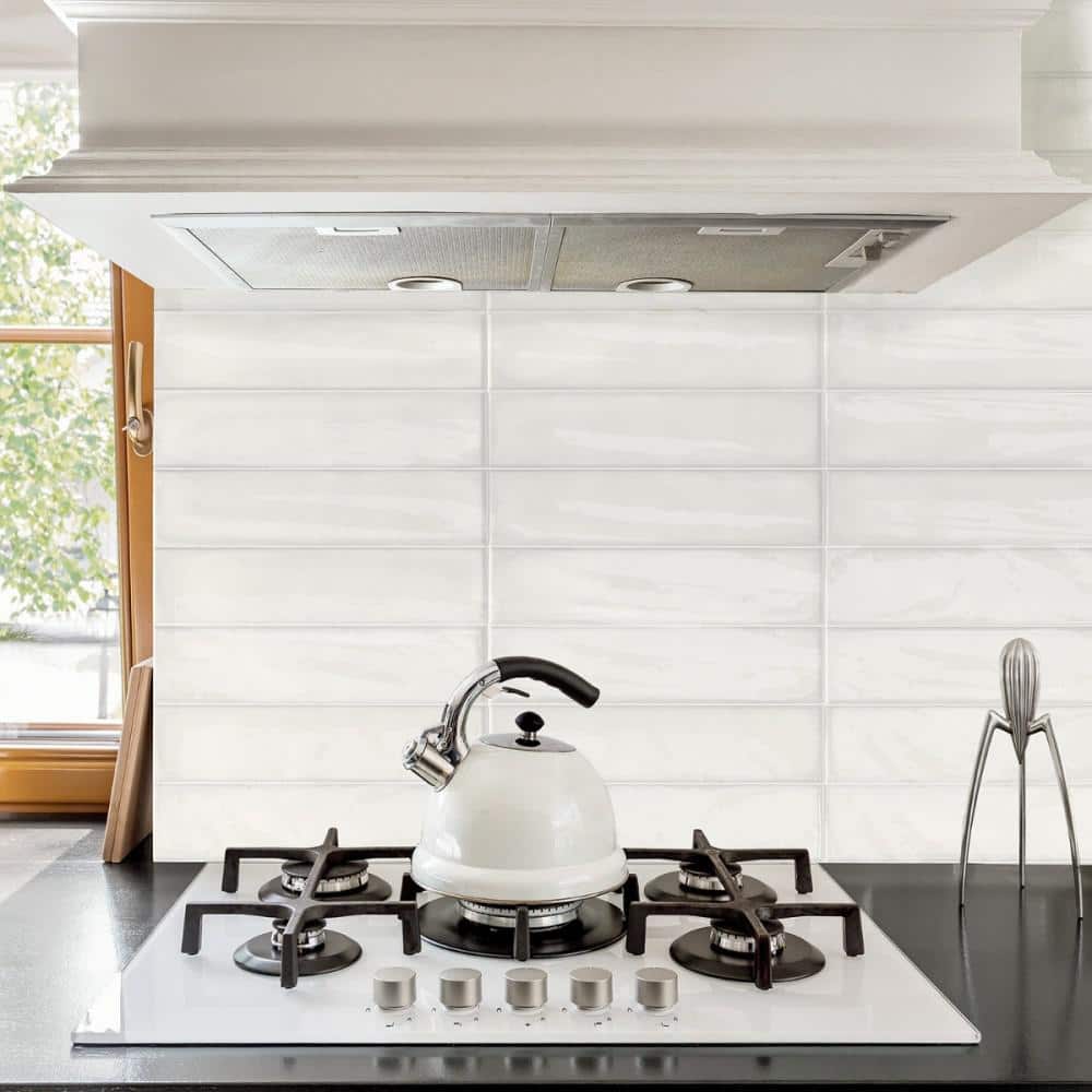 Stacy Garcia Bianco Polished Porcelain Subway Wall Tile