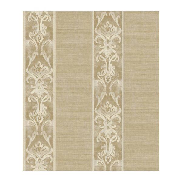 Chesapeake Elsa Gold Alternating Damask Stripe Wallpaper