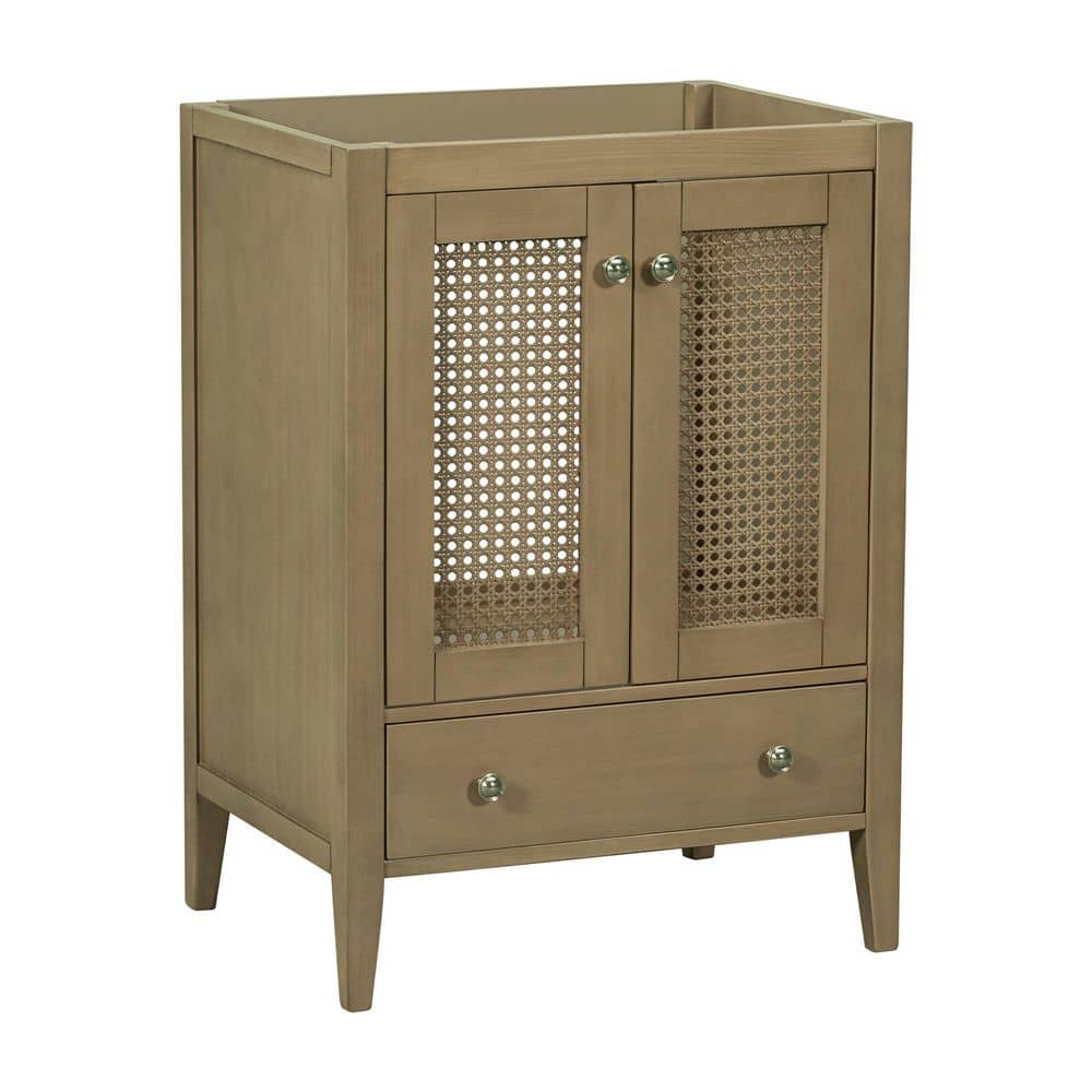 Nature Style 24 in. Bath Vanity Cabinet without Top in Natural, Rattan Cabi