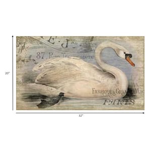 Charlie Vintage Look French Swan Large Wood Wall Art