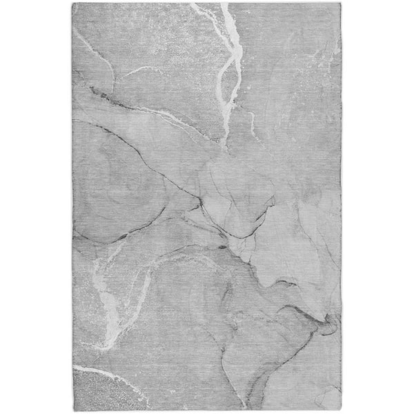 Dream Shag Premium Machine Washable Abstract ADS510 Gray 3 ft. x 5 ft. Area Rug
