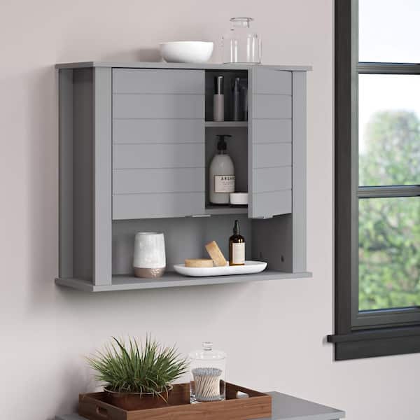Madison 22.88 in. W x 7.88 D x 19.88 H Bathroom Storage Wall Cabinet and Laundry Medicine Cabinet in Gray
