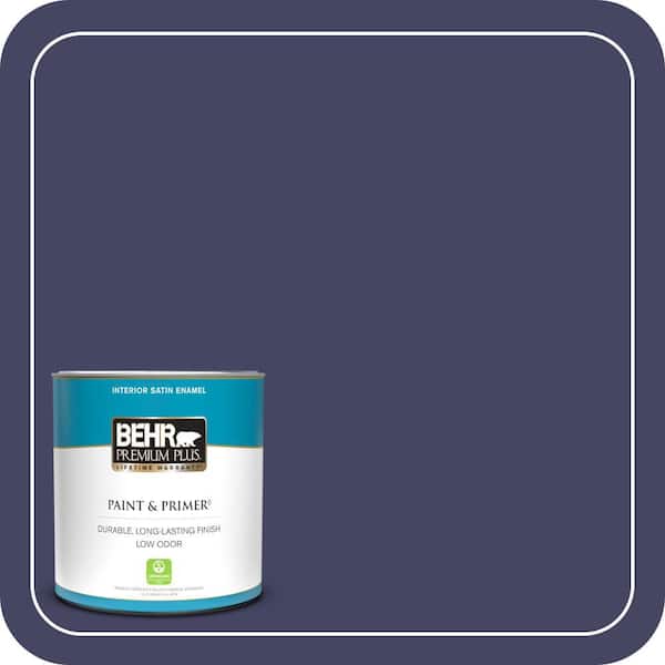 BEHR PREMIUM PLUS 1 qt. #S-H-630 Lunar Eclipse Satin Enamel Low Odor Interior Paint & Primer