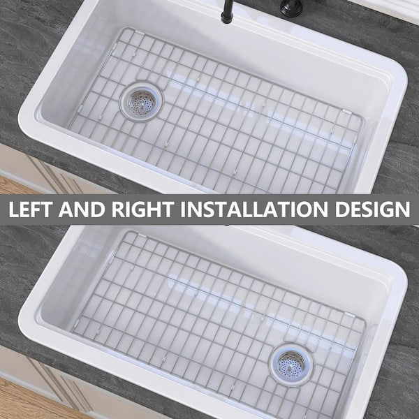 Getpro 33 in. L x 19 in. W Drop-In/Undermount Single Bowl White