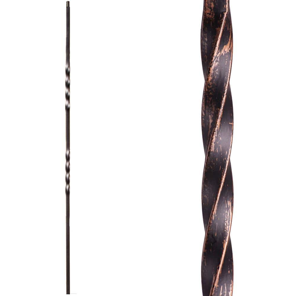 Twist and Basket 44 in. x 0.5 in. Oil Rubbed Bronze Double Twist Hollow Wrought Iron Baluster price history on PriceWatchPro