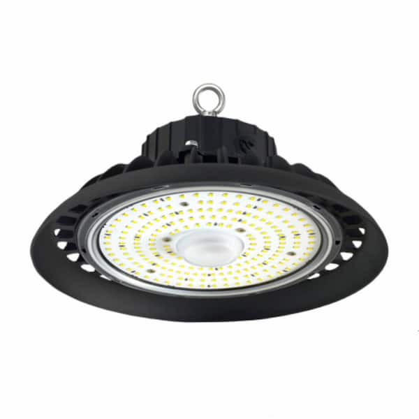 10 in. 300-Watt Equivalent Integrated LED Dimmable Black High Bay Light 5000K Bright