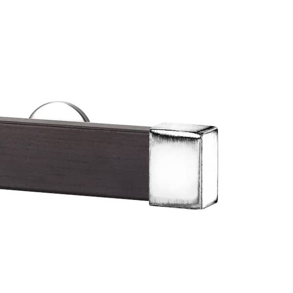 Art Decor Kontur Wood 60 in. Single Traverse Rod Set in Wenge with Endcap in Chrome