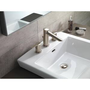 Compel 8 in. Widespread 2-Handle Bathroom Faucet with Metal Drain Assembly in Stainless