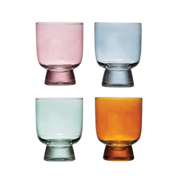 Storied Home 6 oz. Footed Water Glass (Set of 4)