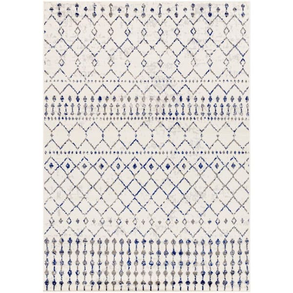 Livabliss Rubena Charcoal/Dark Blue 8 ft. x 10 ft. Indoor/Outdoor Area Rug