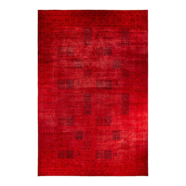 Overdyed Orange 12 ft. x 18 ft. Solid Wool Indoor Area Rug
