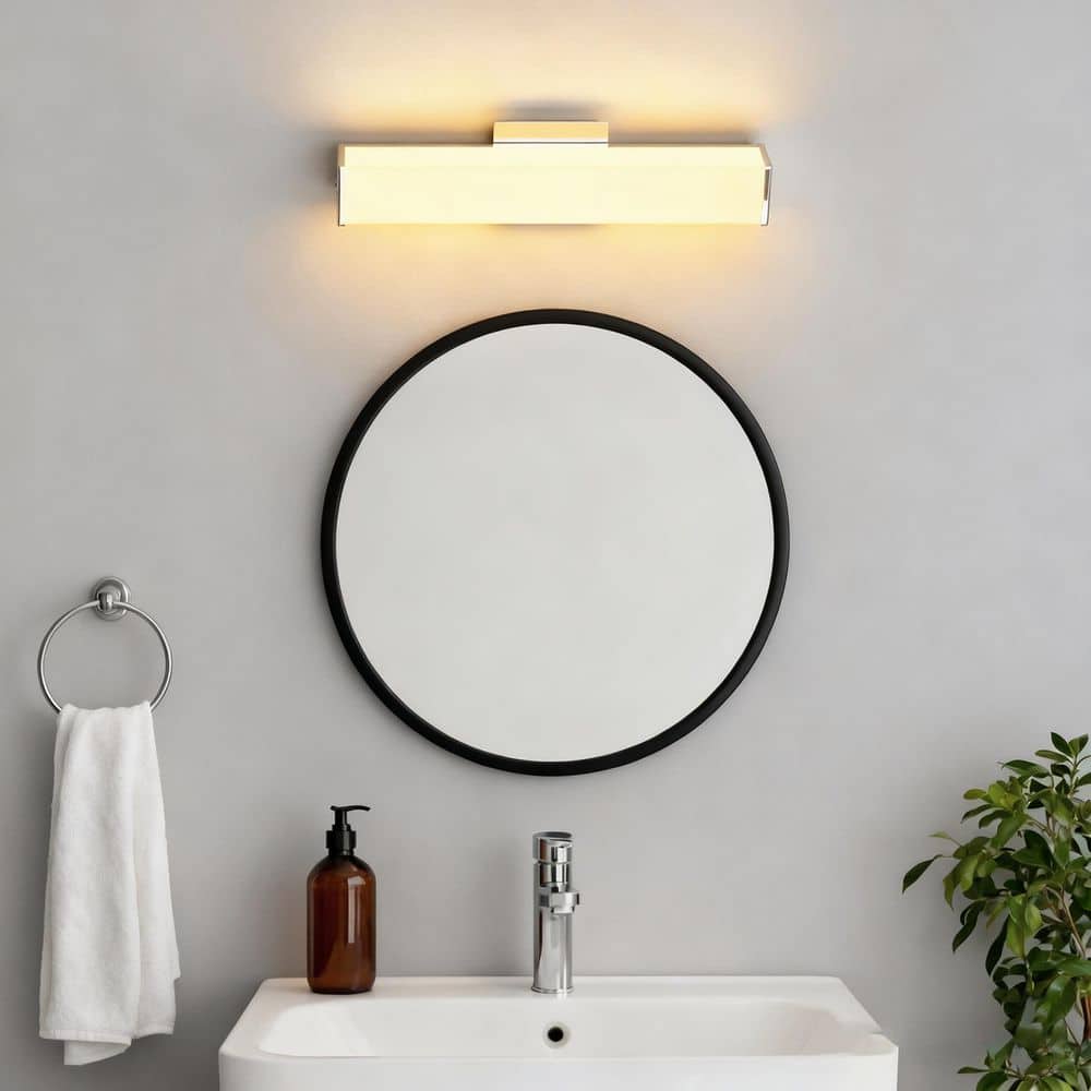 24.5 in. LED Vanity Light Bar Brushed Nickel with Frosted Rectangular Shade, 20W, 1086 Lumens, 3000K price history on PriceWatchPro