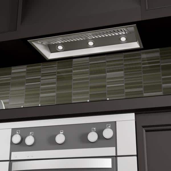 34" Stainless Steel Insert Range Hood with 4-Speed Motor