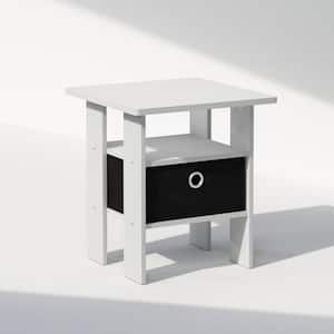 Tidur White/Black 1 Drawer 17.5 in. W Nightstand