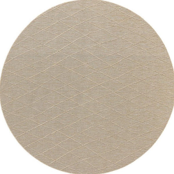 8' X 10' Ivory and Green Trellis Non Skid Area Rug