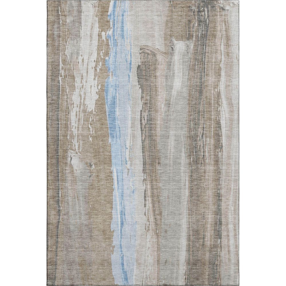 Mayfield Premium Machine Washable Abstract AMF1845 Mocha 5 ft. x 7 ft. 6 in. Area Rug price history on PriceWatchPro