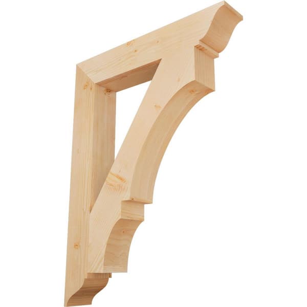 Ekena Millwork 5.5 in. x 48 in. x 36 in. Douglas Fir Balboa Traditional Smooth Bracket