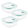 LocknLock Performance Glass 3-Piece 25 oz. Divided Rectangular Food Storage  Containers Set 09197 - The Home Depot