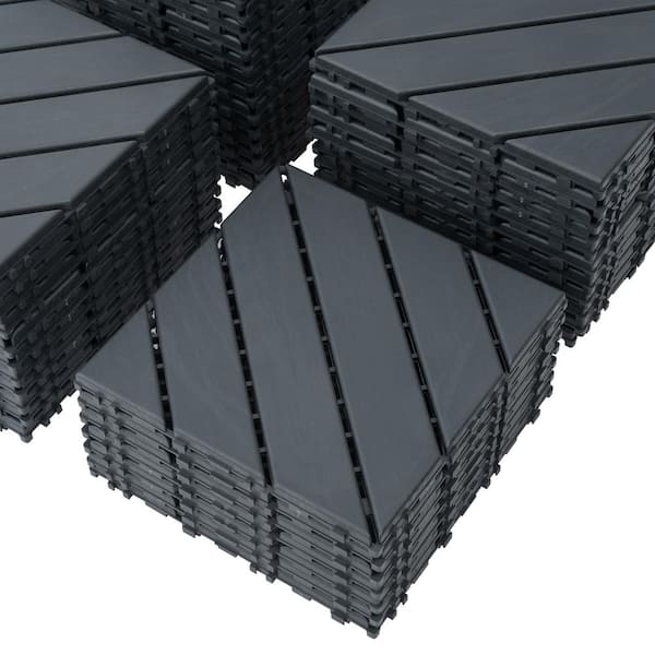 WRIGHTMASTER 1ft. x 1ft. Quick Deck Polypropylene Interlocking Deck Tile in Midnight Blue (48 sq. ft. per Box)