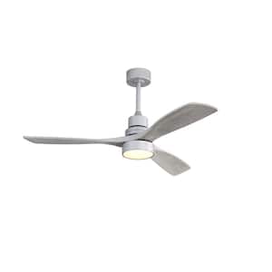 52 in. LED Indoor Silver Ceiling Fan with Remote Control