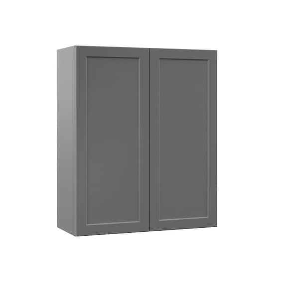 Hampton Bay 30 in. x 36 in. x 12 in. Designer Series Melvern Storm Gray Shaker Assembled Wall Kitchen Cabinet