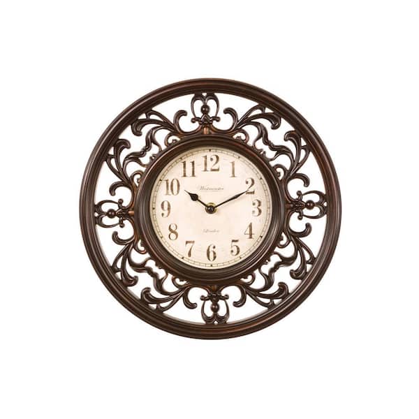 BYRON ANTHONY HOME Oversized Brown Waltham Classic 30 in. Wall Clock