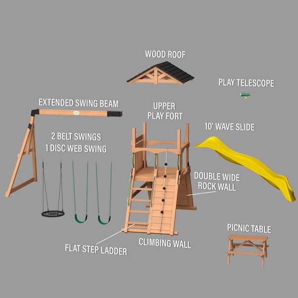 Backyard Discovery Endeavor II Outdoor Playground Set w/ Elevated