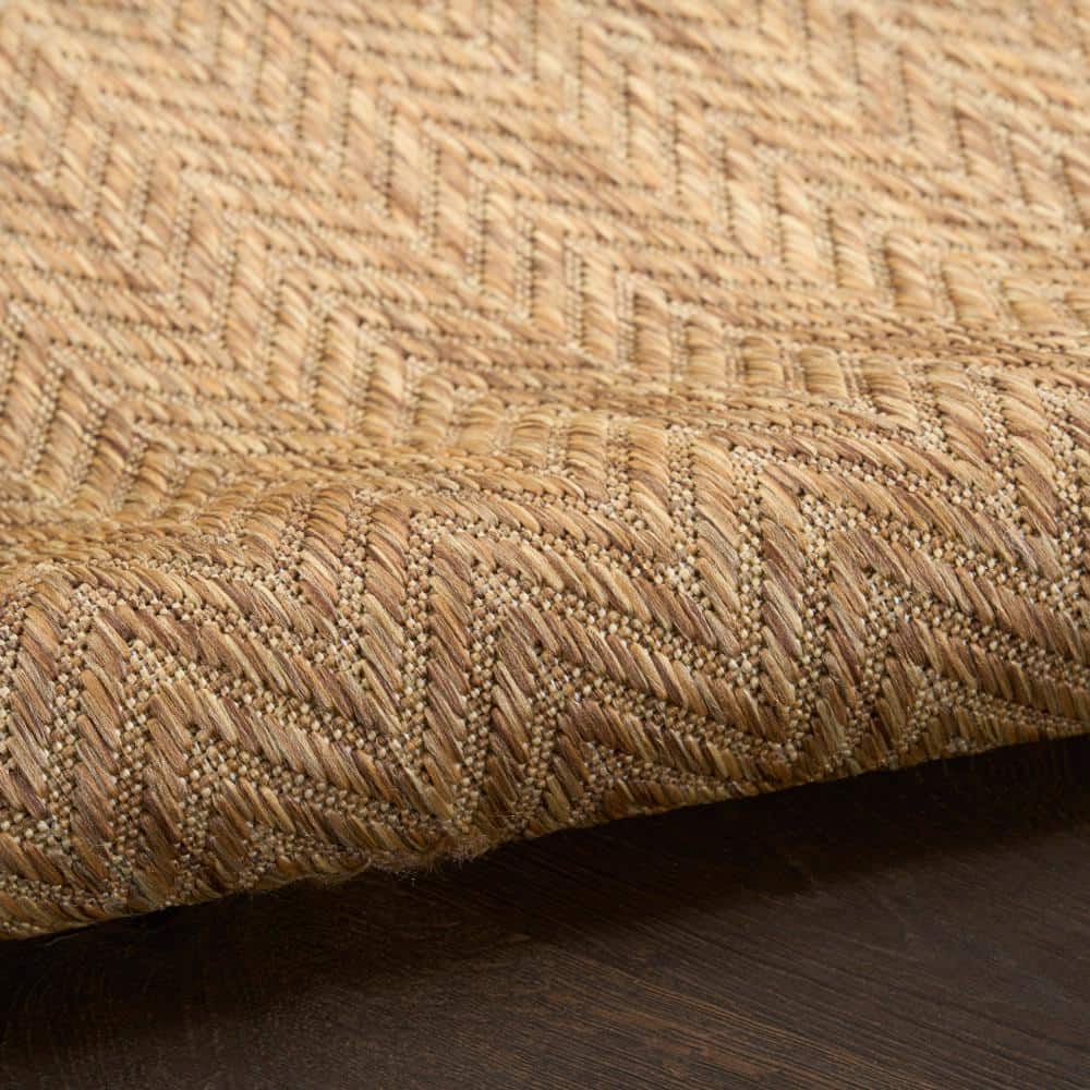 Natural Geometric Flat Woven Synthetic 5' x 7' Area Rug