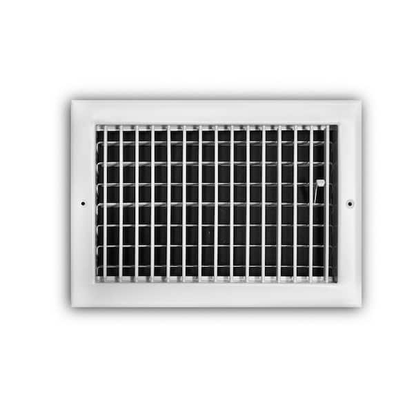 Everbilt 12 in. x 8 in. 1-Way Steel Adjustable Wall/Ceiling Register in White