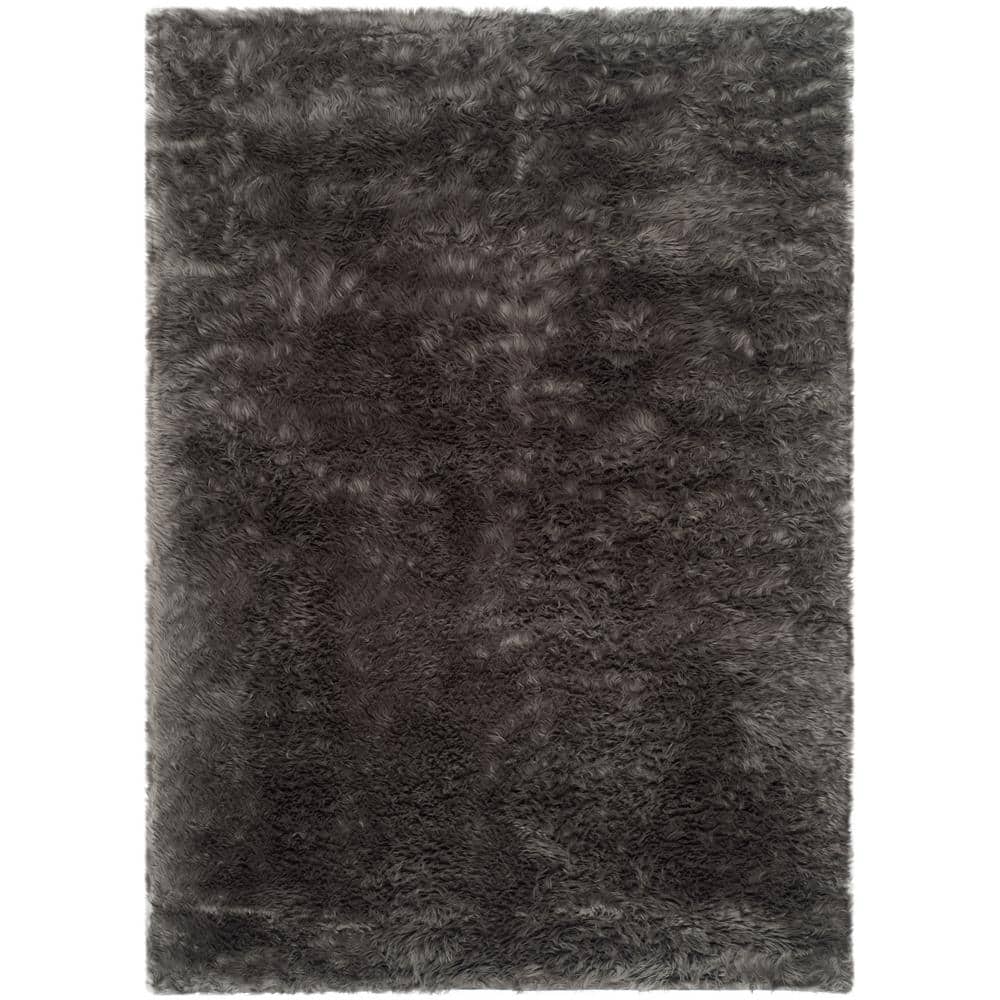Gray 8' x 10' Tufted Faux Sheepskin Cotton Rug