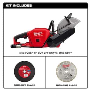 M18 FUEL ONE-KEY 18V Lithium-Ion Brushless Cordless 9 in. Cut Off Saw W/100 ft. Bold Line Chalk Reel Kit with Red Chalk