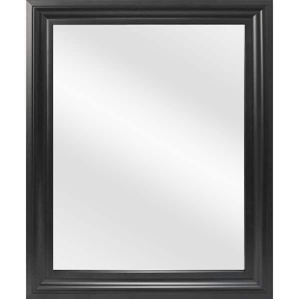 Glacier Bay 27.6 in. x 27.6 in. Classic Black Aluminum Round Framed Vanity Mirror