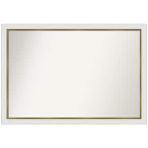 Eva White Gold Narrow 39 in. W x 27 in. H Rectangle Non-Beveled Framed Wall Mirror in White