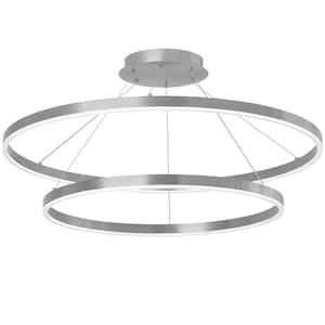 Circulo 1 Light Silver Globe Integrated LED Pendant Light