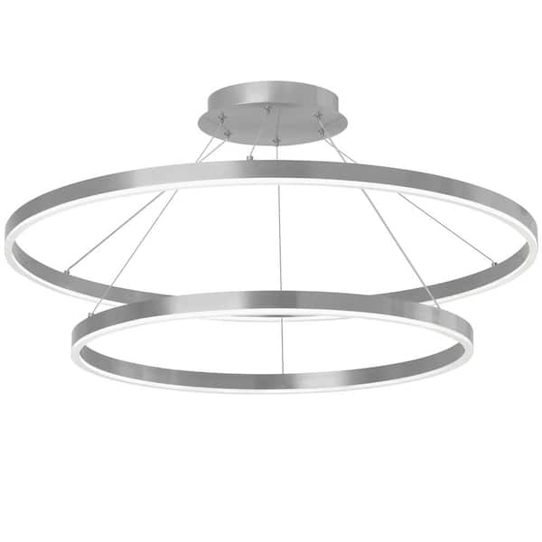 Dainolite Circulo 1 Light Silver Globe Integrated LED Pendant Light
