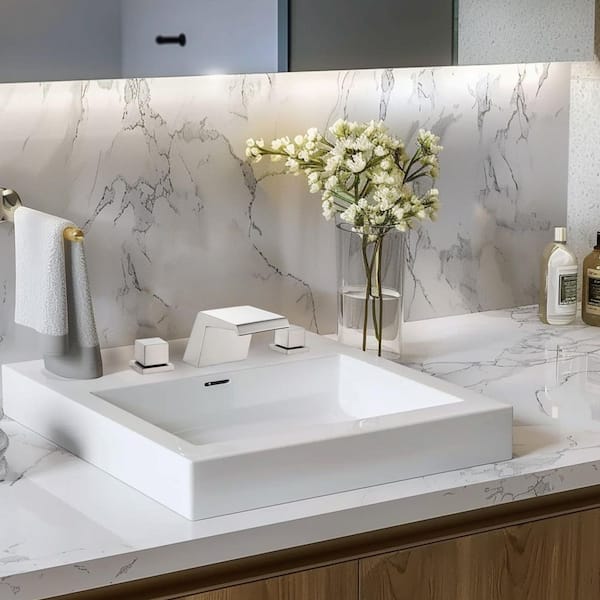 8 in. Widespread Double Handle Bathroom Faucet in Nickel