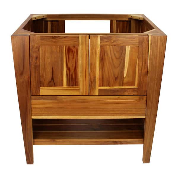Tranquility 30 in. L Teak Vanity Cabinet Only in Natural Teak
