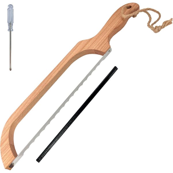 10.8 in. High Carbon Stainless Steel Partial Tang Serrated Edge Bread Knife with Beech Wood Handle for Sourdough