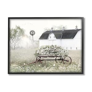 Endearing Vintage Flower Wagon Rural Country Barn Design by Lori Deiter Framed Architecture Art Print 20 in. x 16 in.