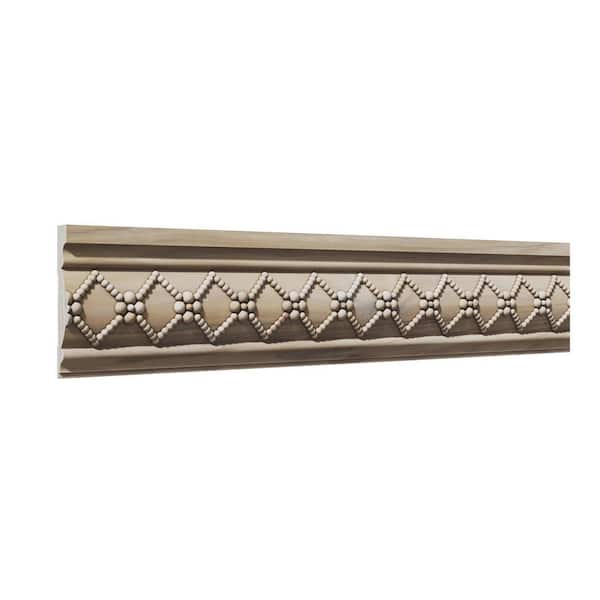 . 69 in. D x 4.5 in. W x 92 in. L Unfinished Poplar Wood Gildwyn Chair Rail Moulding