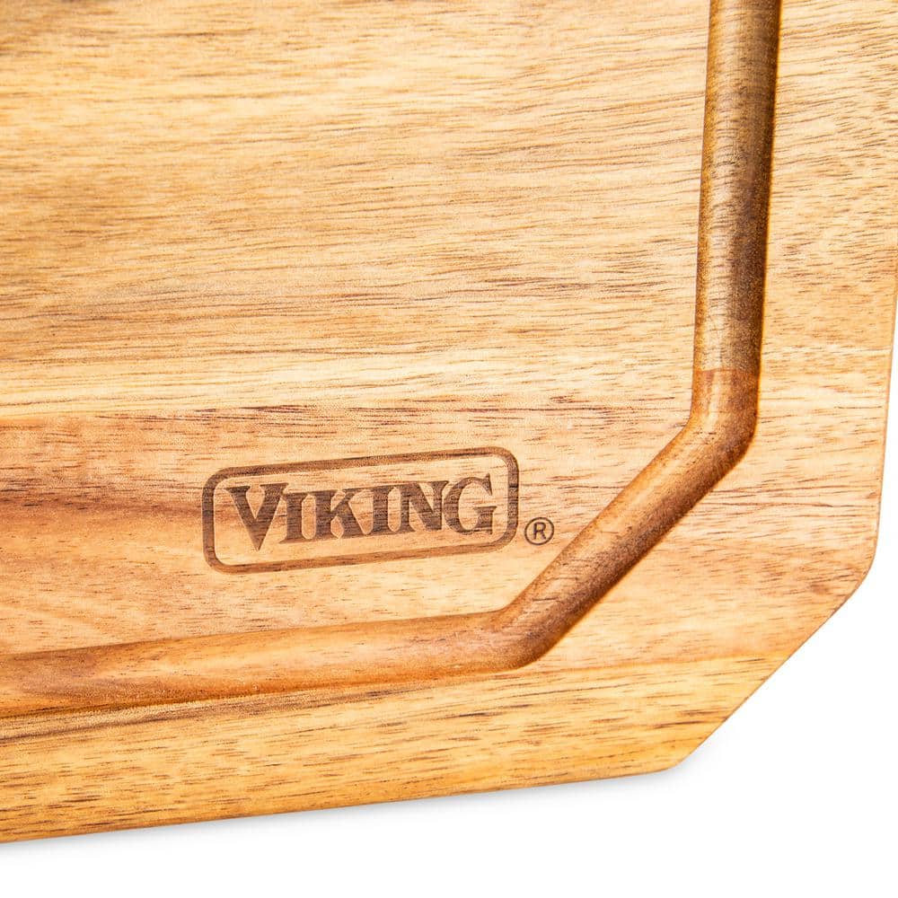 Viking Acacia Wood Rectangular Chopping Board with Juice Groove