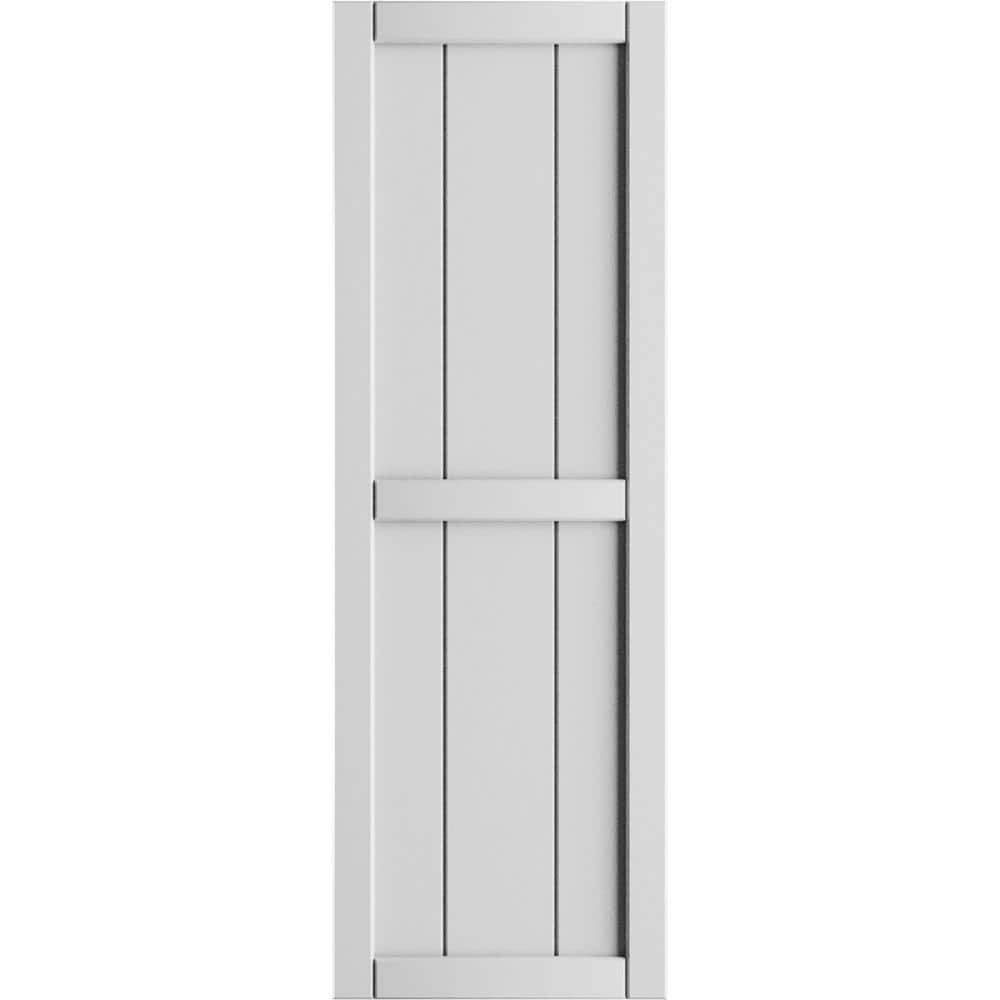 Unfinished White PVC Board-n-Batten Shutters, 16 1/8"W x 80"H