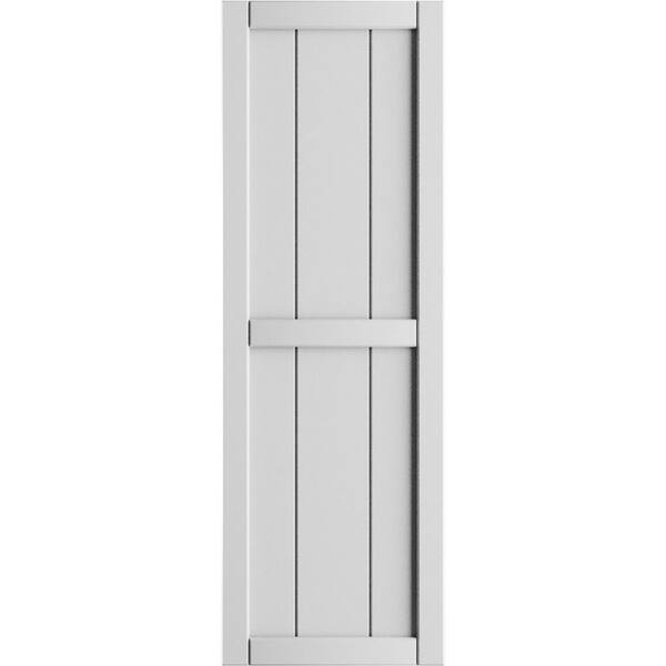 Ekena Millwork 21-1/2 in. x 37 in. True Fit PVC 4-Board Framed Board and Batten Shutters Pair in Unfinished